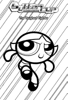 A coloring page of powerpuff girls
